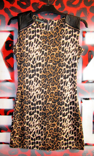 VESTIDO PUNK LEOPARDO NATURAL